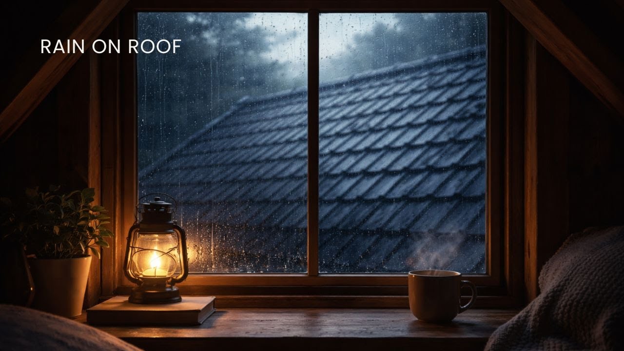 Rain on Roof | 10 Hours of Night Rain for Deep Sleep & Relaxation