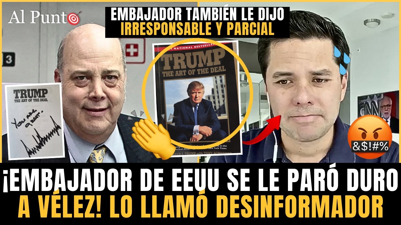 ¡LE DOLÍO a Vélez el libro FIRMADO por TRUMP para Petro! Embajador SE LE PARÓ DURO por DESINFORMADOR
