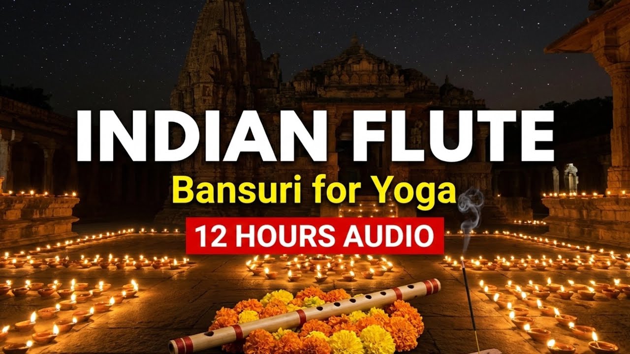 Indian Flute Meditation: Spiritual Healing | 12 Hours Bansuri Instrumental Background Music for Yoga