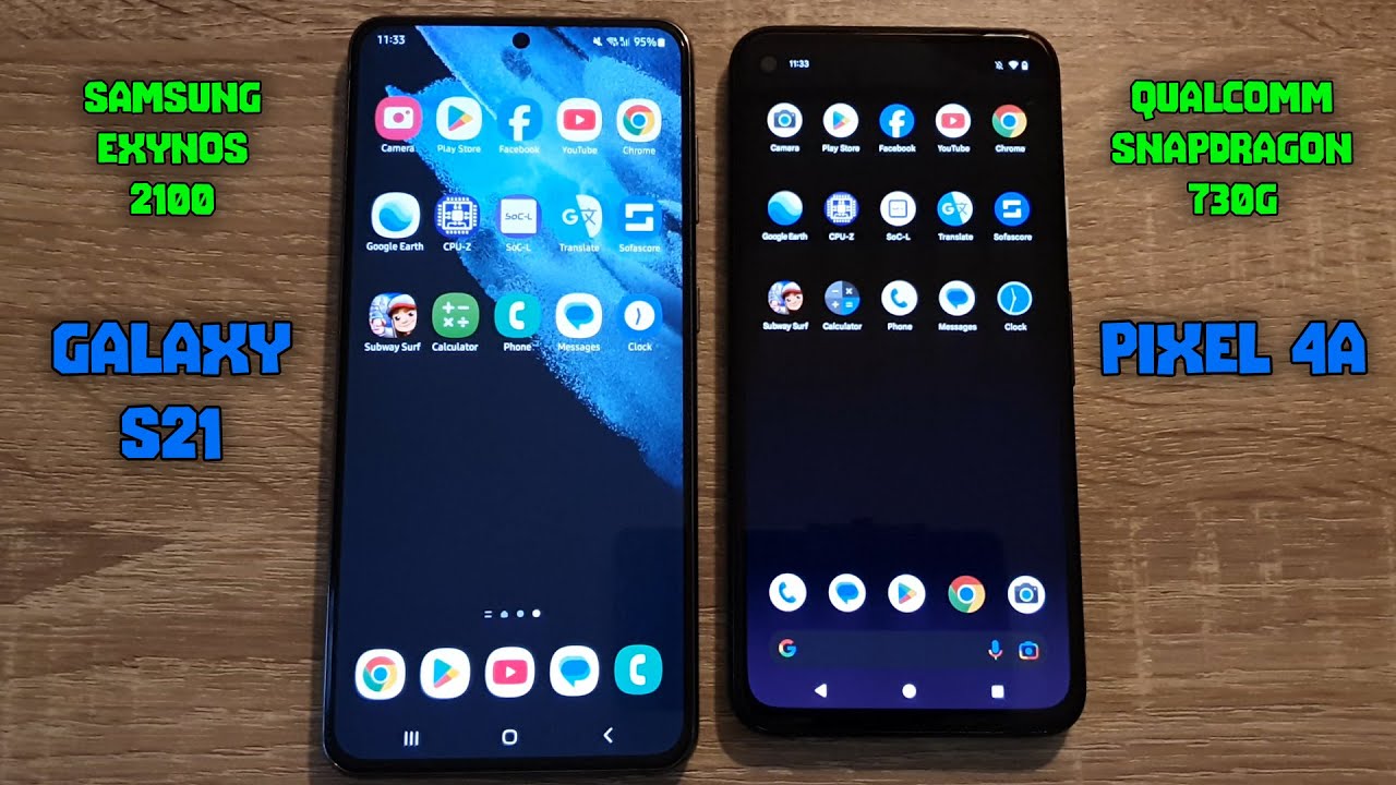 Samsung Galaxy S21 (Exynos 2100) vs Google Pixel 4a (Snapdragon 730G) - Speed Test 2025