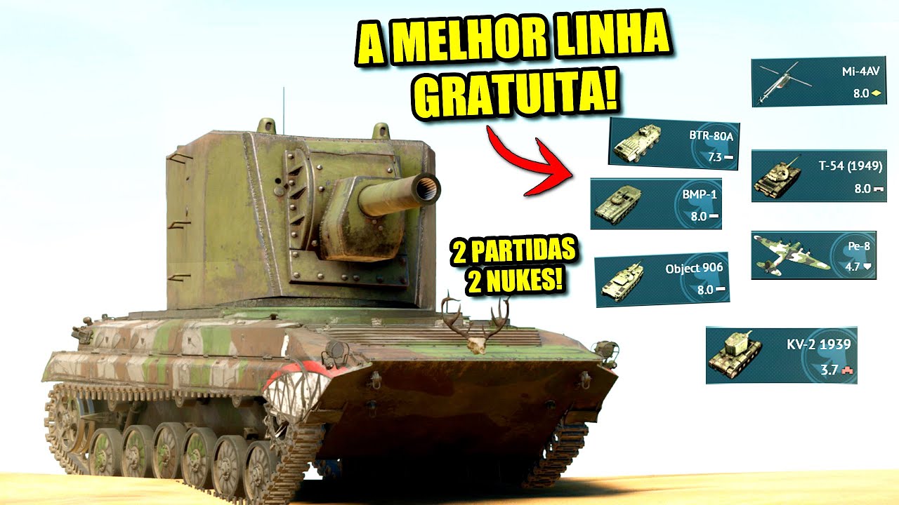 Fiz a Melhor Linha Soviética Gratuita e Destruí Mais De 20 tanques!! - Warthunder PT - BR