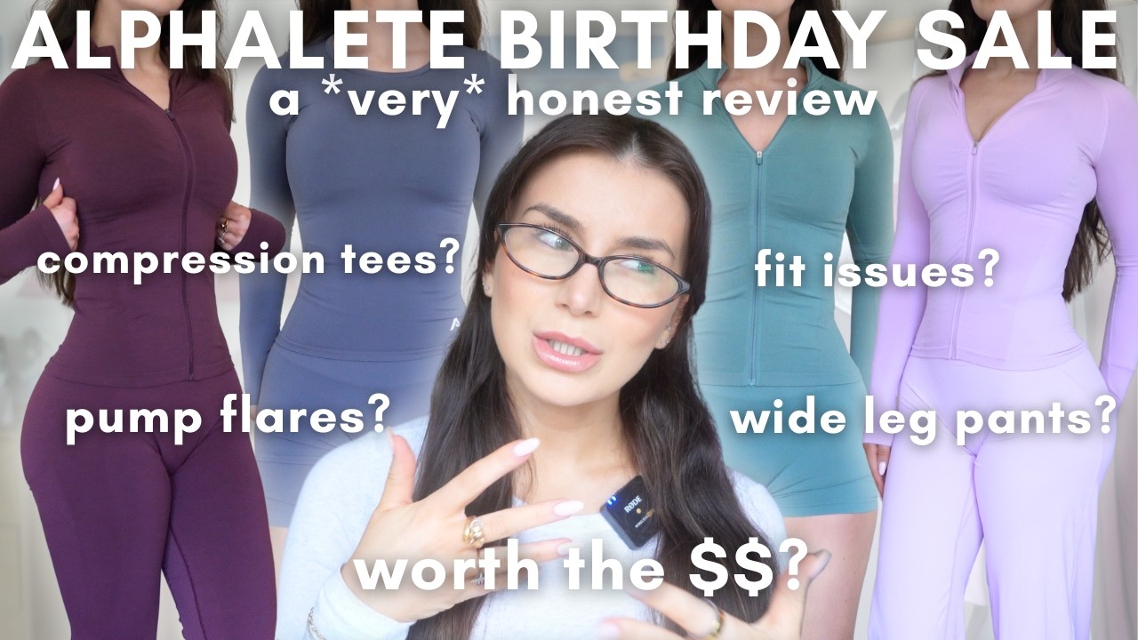 ALPHALETE BIRTHDAY SALE | pump flares? compression tees? straight legs?*VERY* honest in depth review