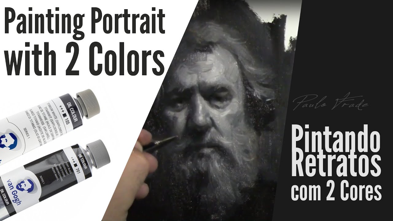 Painting Portrait With 2 Colors - Time Lapse / Pintando Retratos com 2 Cores.