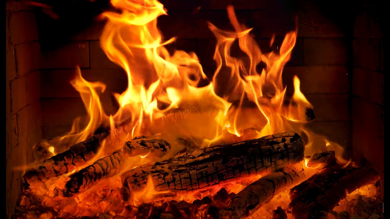 🔥 Fireplace Ambience with Close-Up Burning Logs, Vivid Flames, and Soft Crackle Sounds.