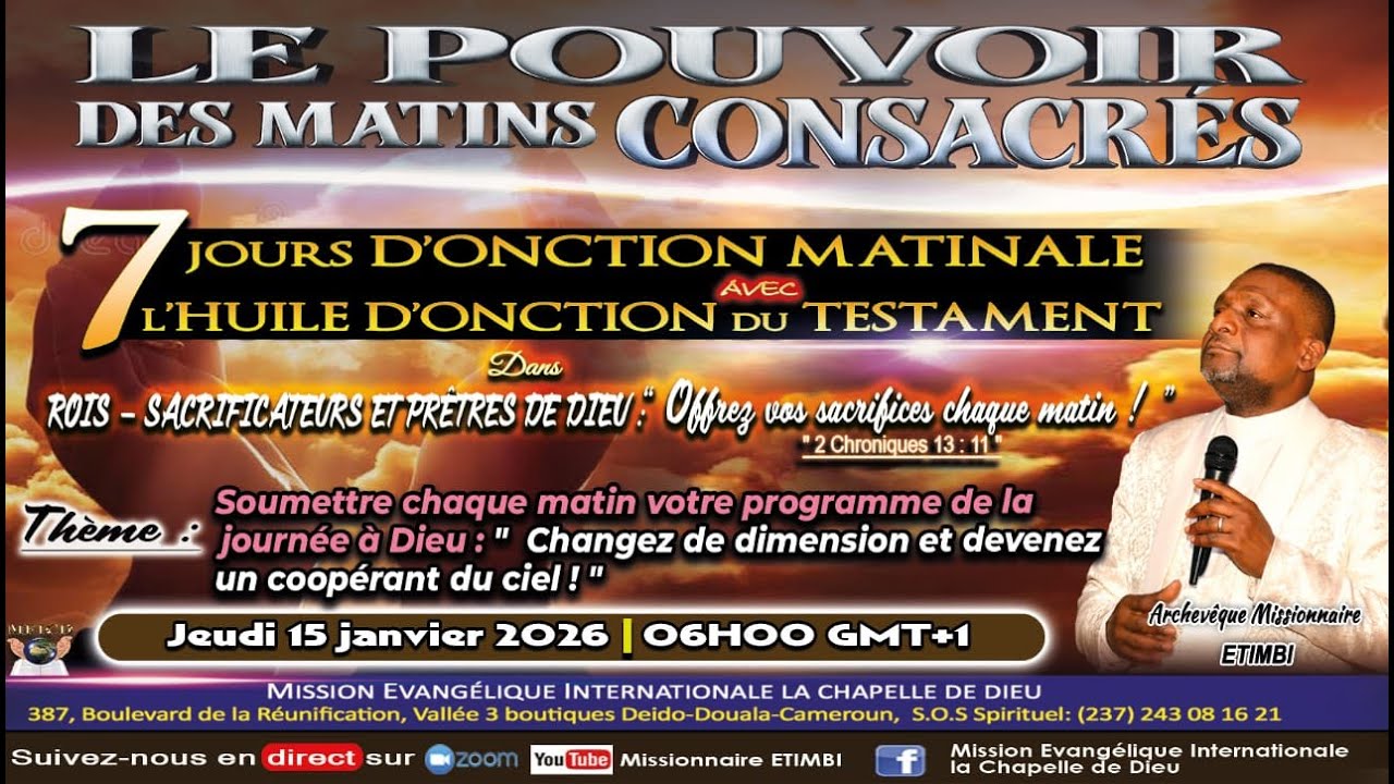 SOUMETTRE CHAQUE MATIN VOTRE PROGRAMME DE LA JOURNEE A DIEU : 