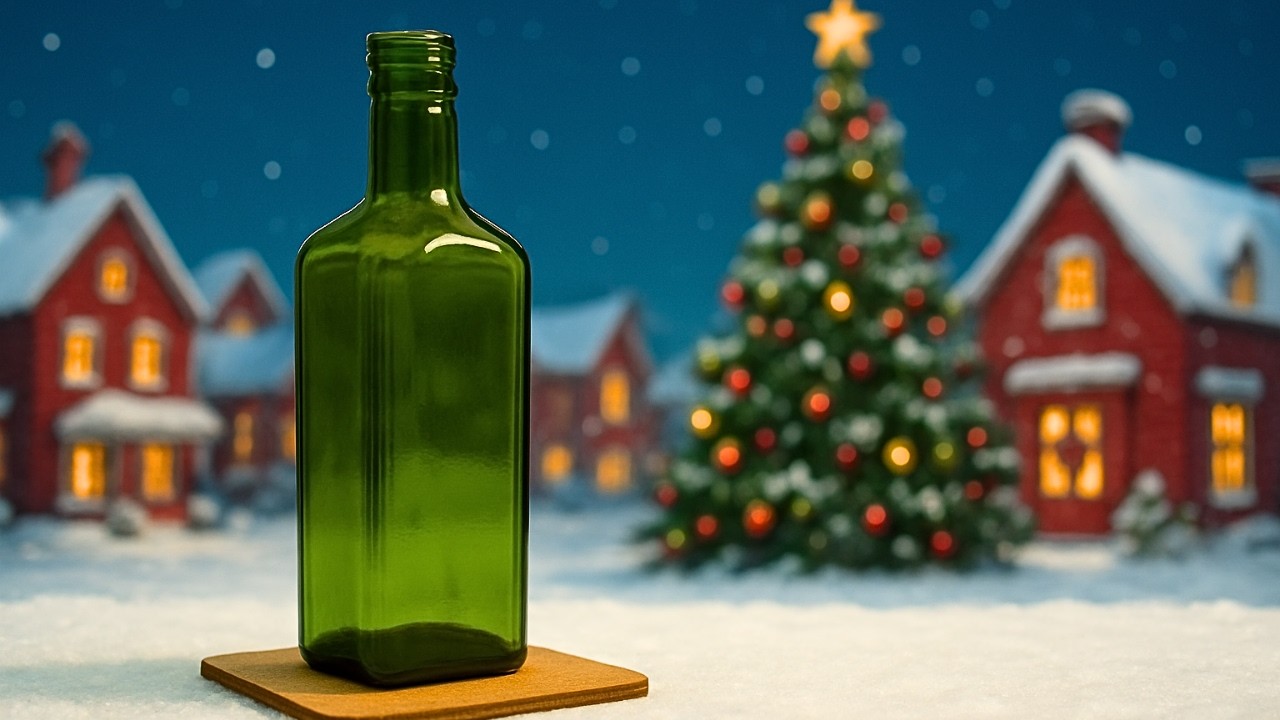 🎄GARRAFA de VIDRO QUADRADA vira CENÁRIO LINDO de NATAL!! VENHA CONFERIR!!