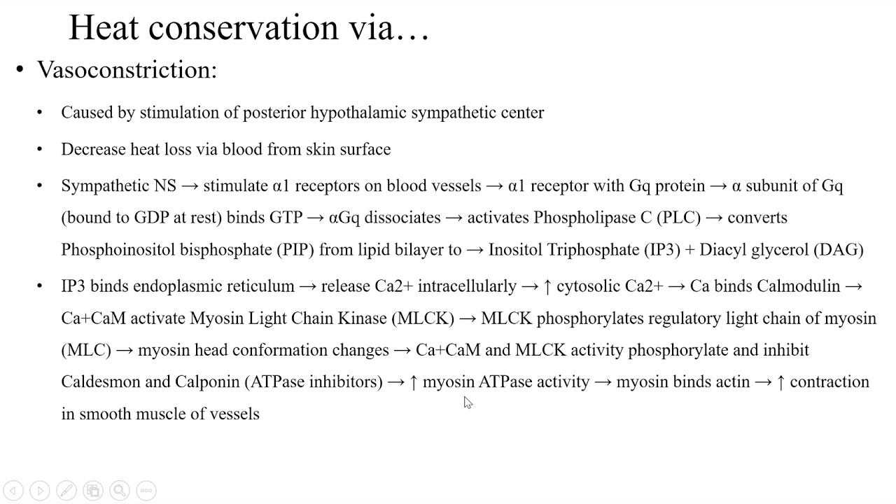 Heat conservation in body
