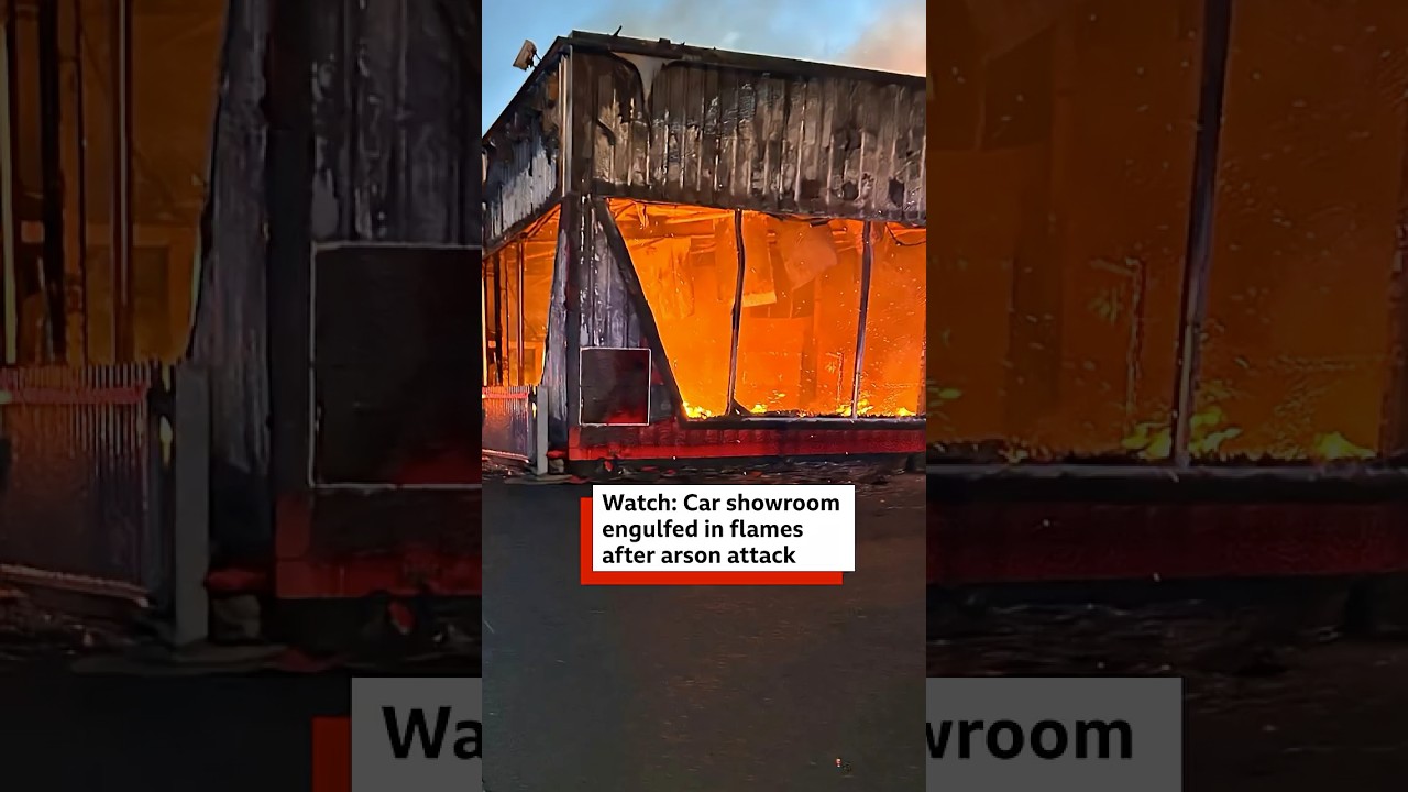 Watch: Car showroom owner 'heartbroken' after vehicles destroyed by fire #shorts