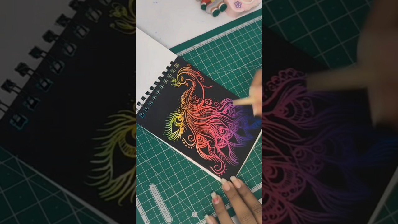 🤯colourful Peacock makes wondering scratchpage 🦚🌈 