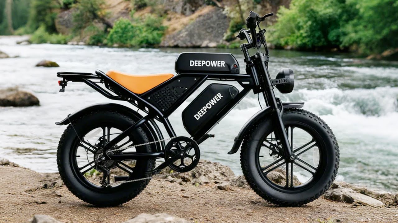Электровелосипед DEEPOWER QS7 с двигателем 1000 Вт, аккумулятором 48 В 60 Ач и широкими шинами 20...