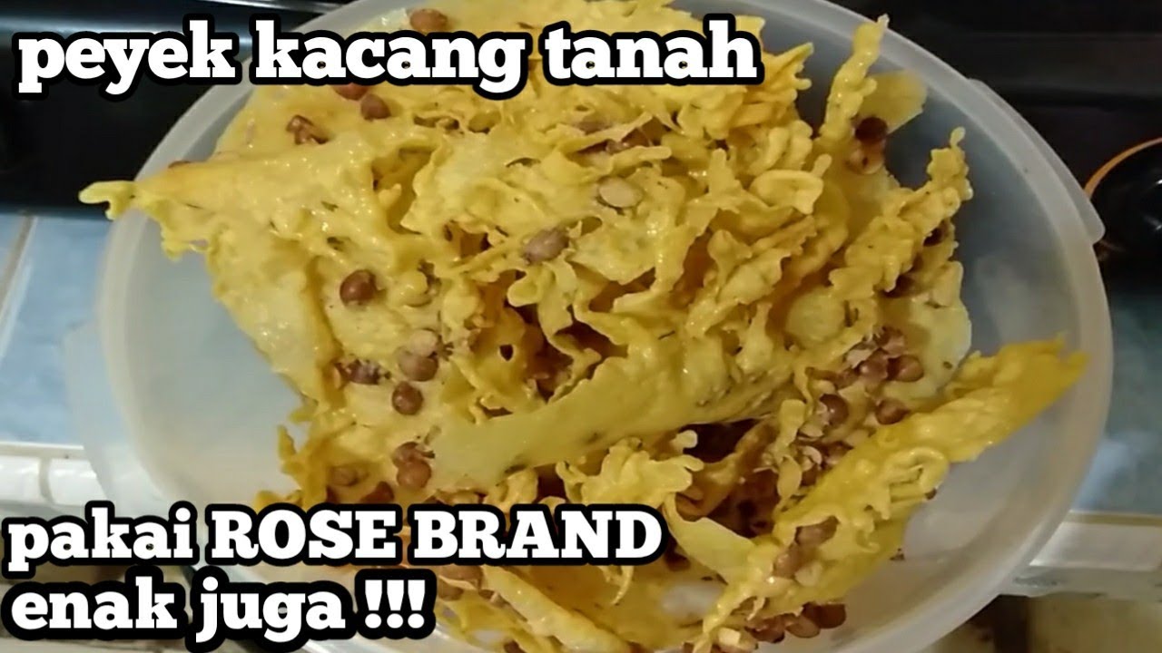 Membuat peyek kacang dari tepung rose brand, gurih dan enak