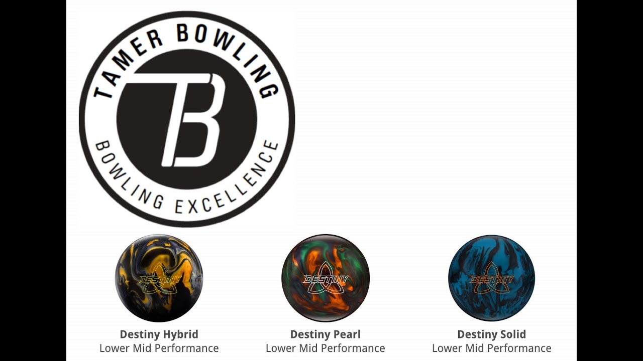 Ebonite Destiny Solid, Hybrid, and Pearl (3 testers) by TamerBowling.com