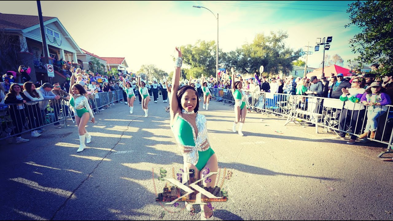 Mississippi Valley State University Mean Green Marching Machine Marching In the 2023 Endymion Parade