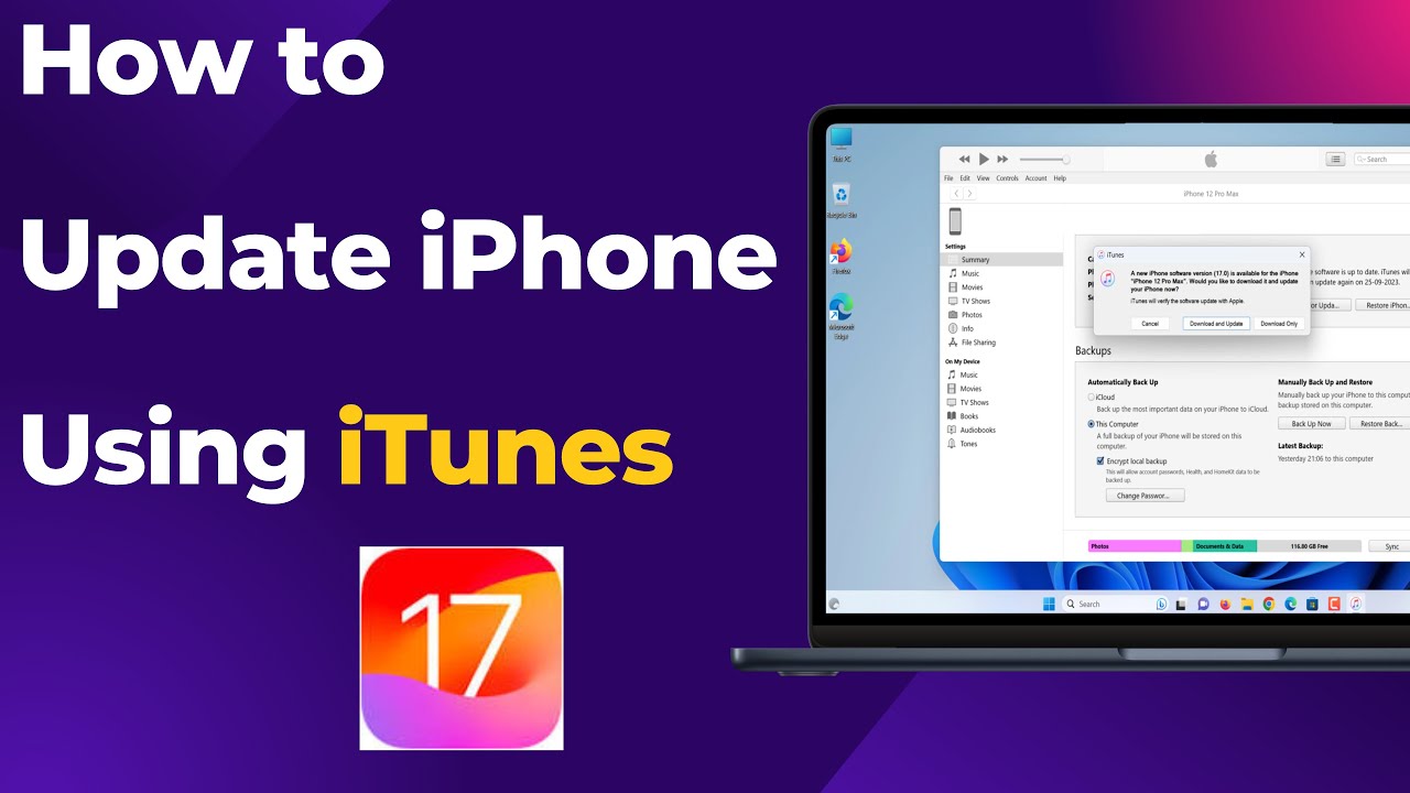 Как обновить iPhone до iOS 17 с помощью iTunes в Windows