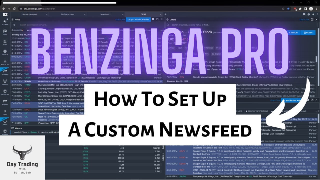 Руководство по использованию Benzinga Pro Workspace: Как настроить пользовательскую ленту новосте...
