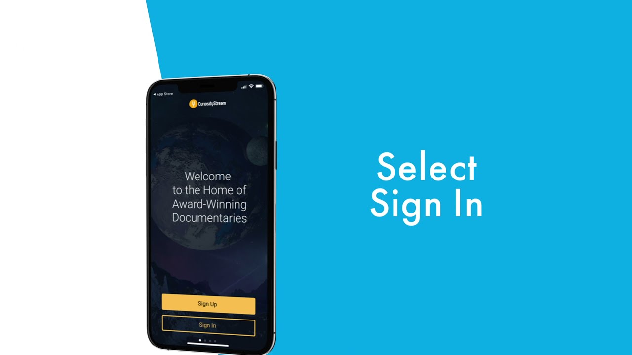 Sign in guide CuriosityStream/Flow