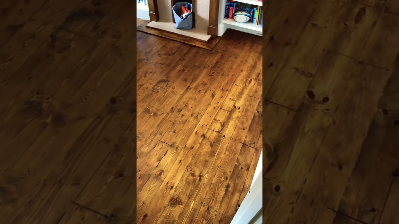 Floor sanding transformation pine wood with medium stain❤️👍🇬🇧