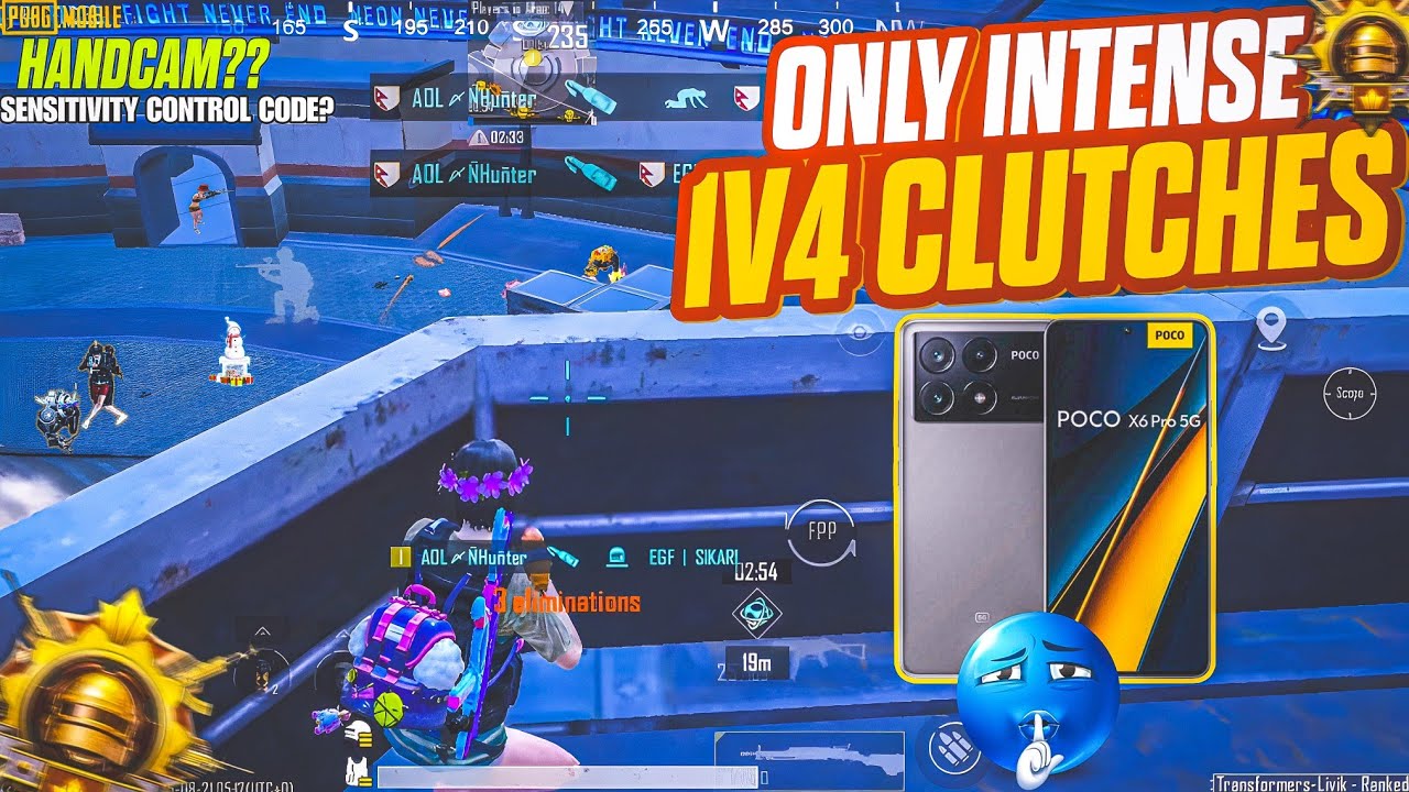 INSANE FASTEST 1V4 CLUTCHES🔥 POCO X6 PRO | 5 FINGER+FULL GYRO🤯120 FPS?? |PUBG/BGMI