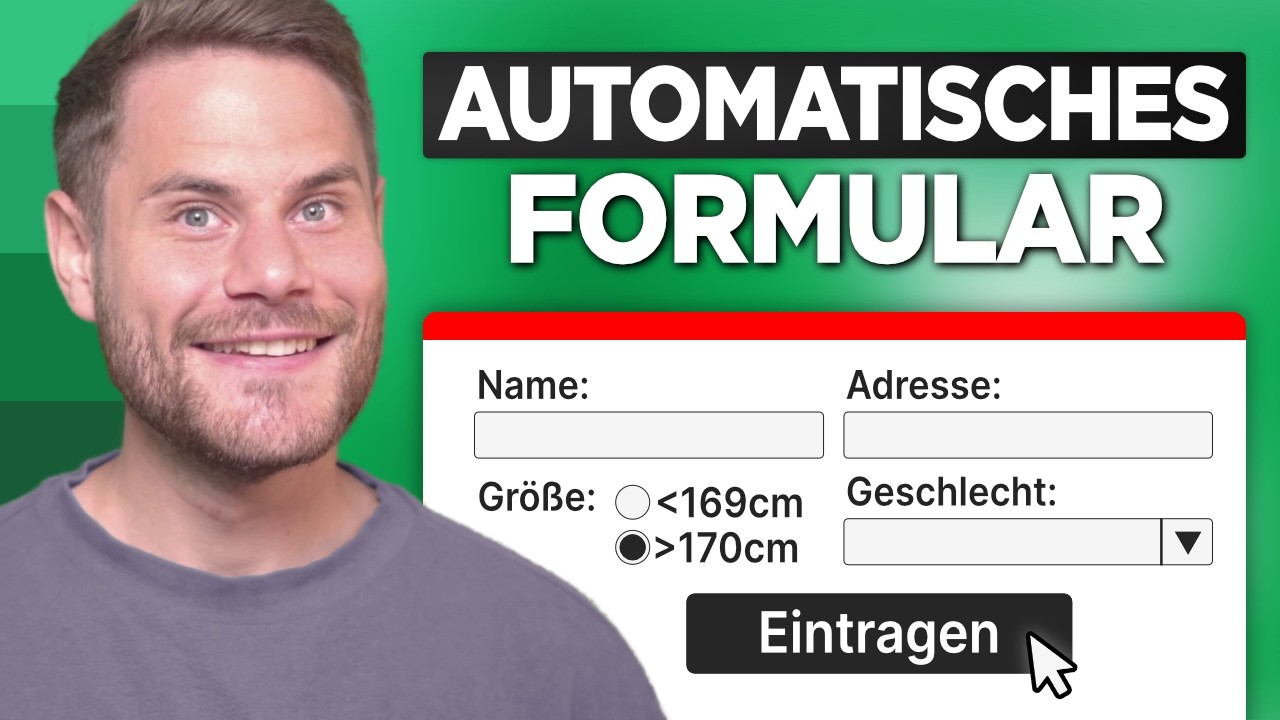 Einfaches Formular für Excel Tabelle erstellen