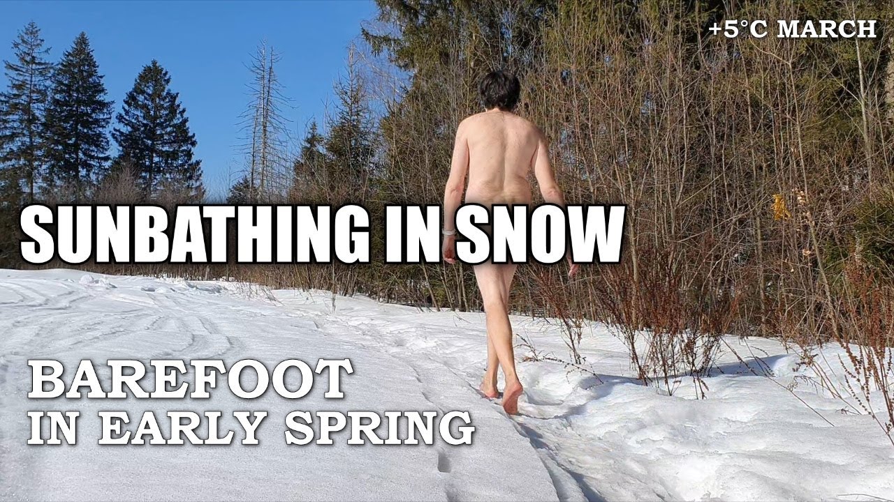 barefoot in nature / sunbathing in snow