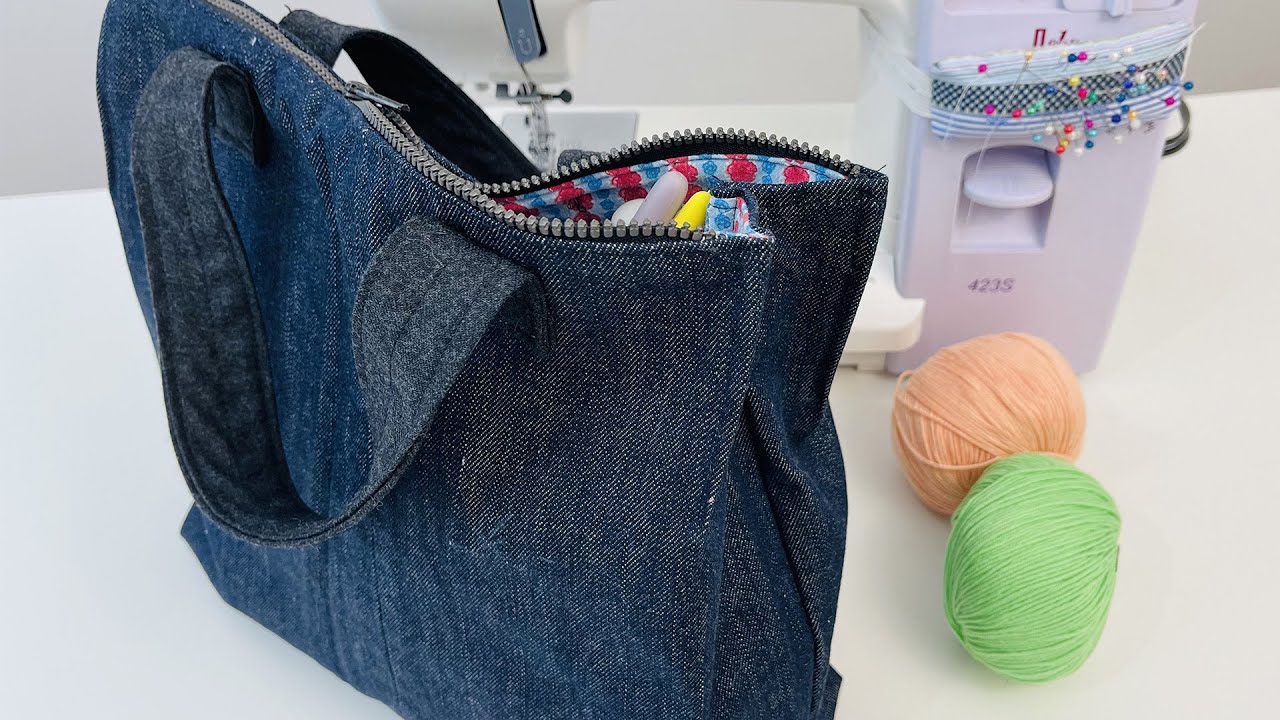 DIY. Смотри, что я сделала из старых джинсов. Симпатичная сумка для аксессуаров
