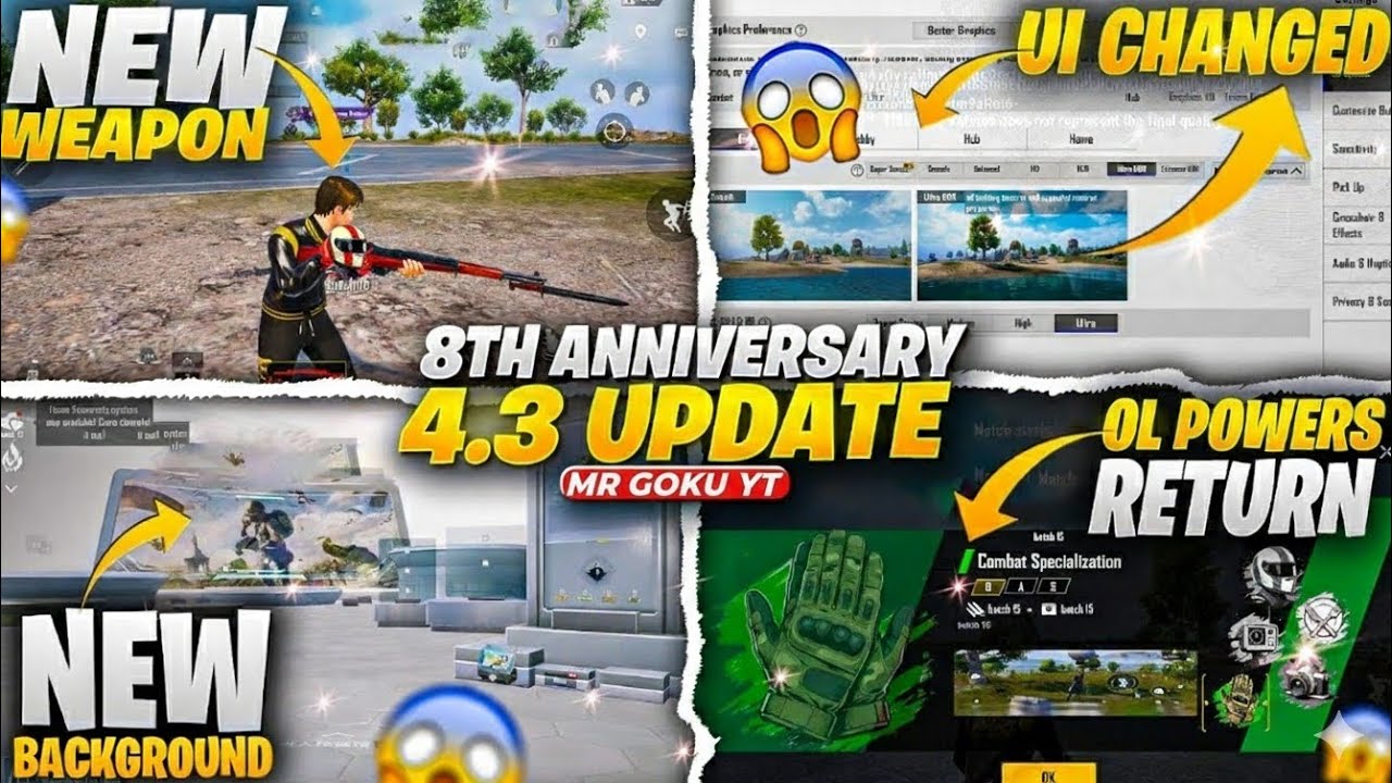 4.3 Update Is Live 😱 | PUBG Mobile 8th Anniversary Event | New Background & Old Powers