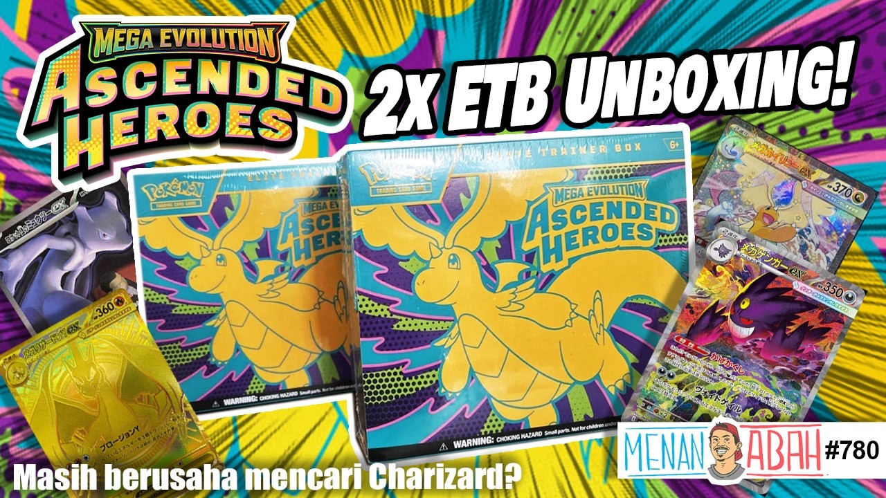 2x lagi ELITE TRAINER BOX ASCENDED HEROES aku bukak! Ada ke Mega Charizard Y tu?![Menan Abah Ep.780]