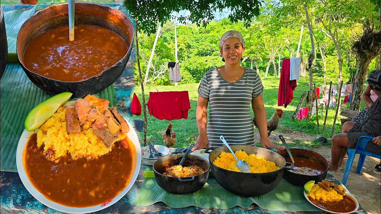 CHENCHEN CON HABICHUELA Y CARNE DE CERDO a la leña. Recordando La Vida DEl Campo