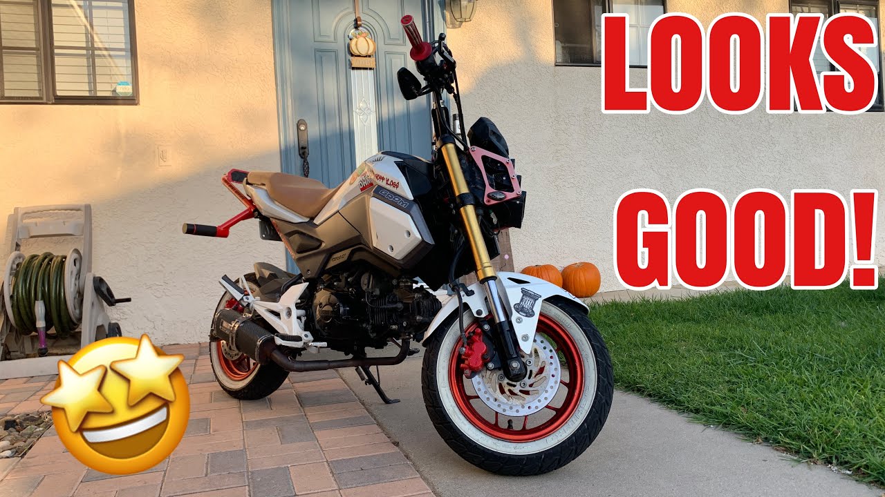 Finally got some SHINKO WHITE WALLS on my GROM!