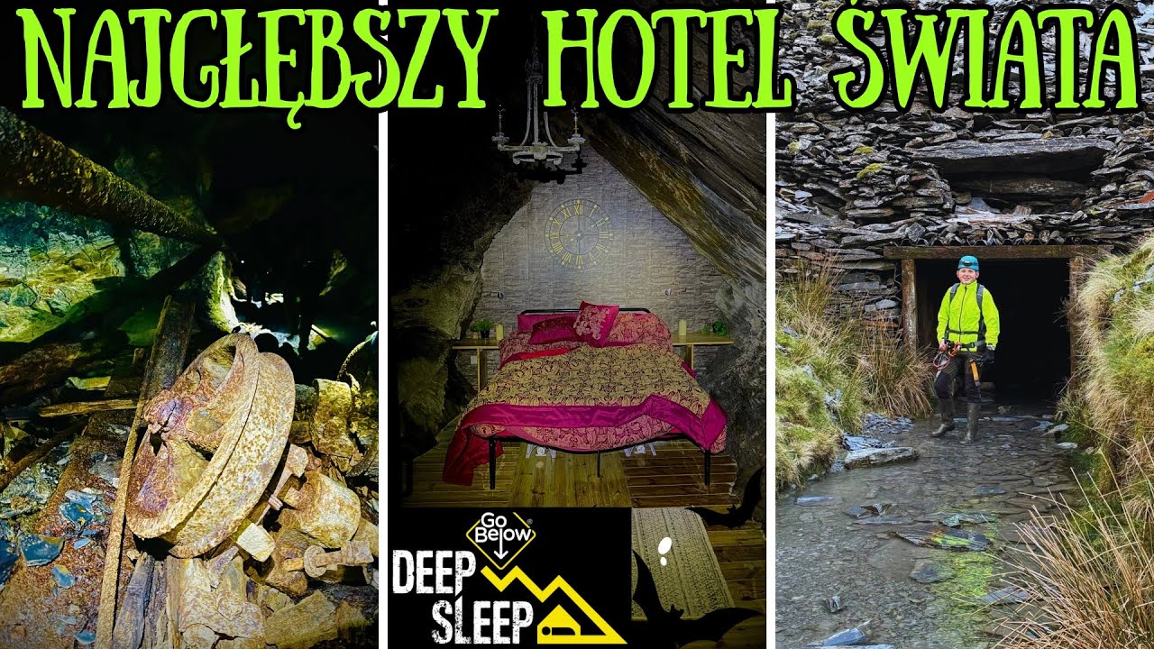 Najgłębiej położony hotel na świecie! ⛏️ Spałem 419 m pod ziemią 🕳️ – Deep Sleep w Walii 🏔️