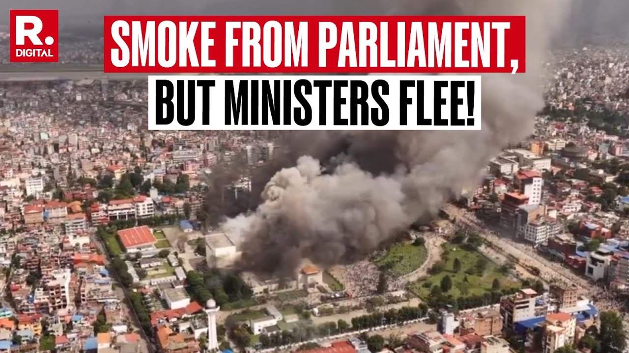 BREAKING: Nepal's Aerial View Shows Smoke Billowing Out From Parliament Square | Oli Flees Kathmandu