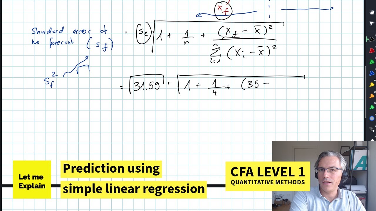 Prediction using simple linear regression (for the CFA Level 1 exam)