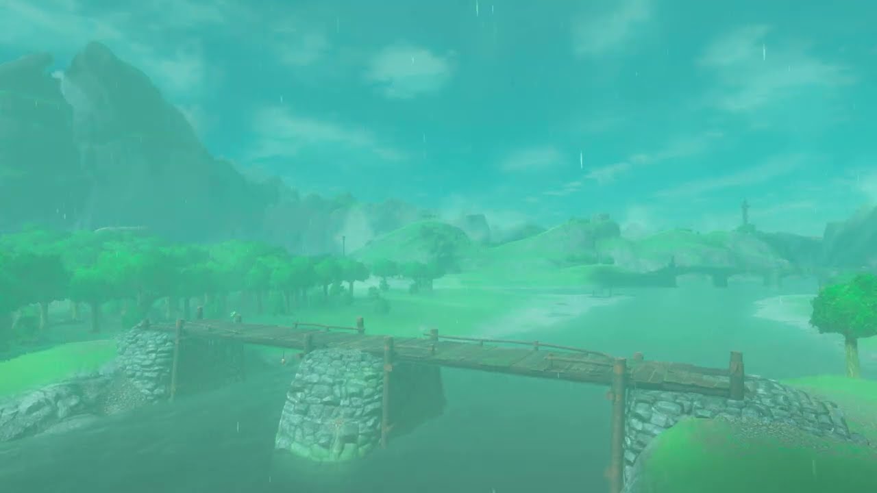 Owlan Bridge [Thunderstorm] [Still 01] - Zelda BotW Ambience, Atmosphere & Environment