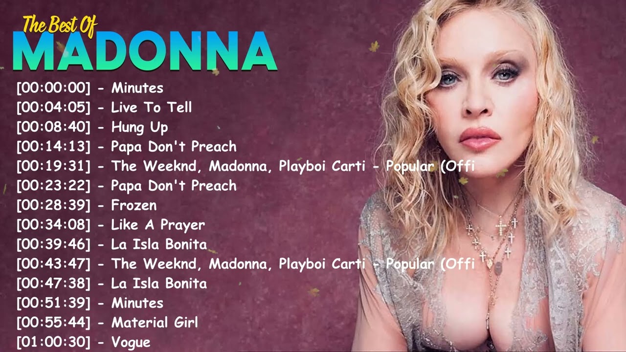 Madonna Full Album – Top 20 Songs Greatest Hits Pop Dance Music Legends
