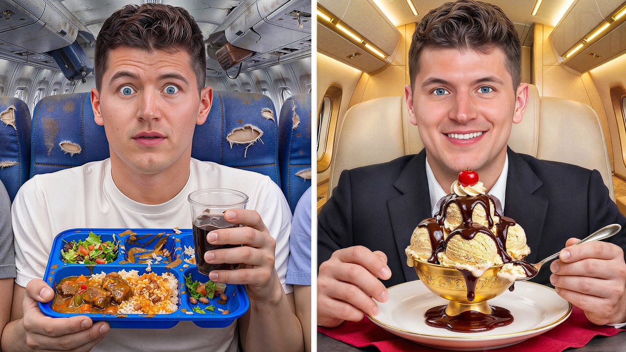 Еда в самолете за $1 vs $100,000