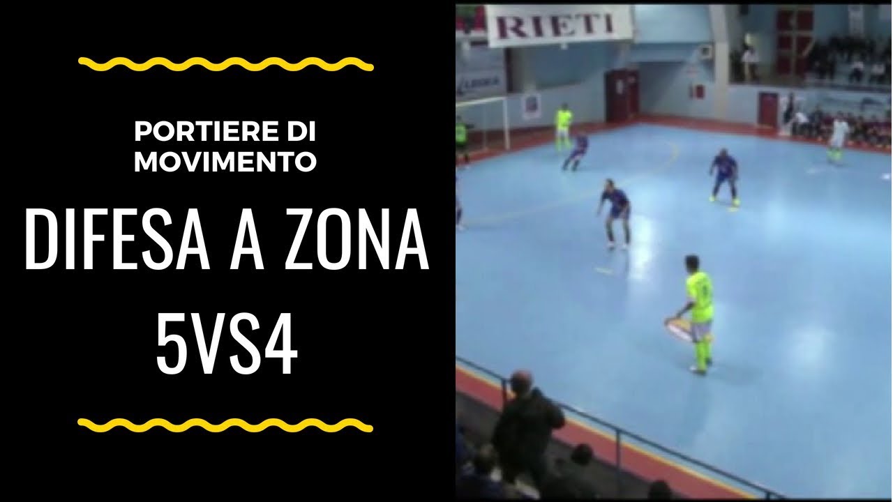 Tattica Futsal: difesa del portiere di movimento (5vs4), difesa a zona