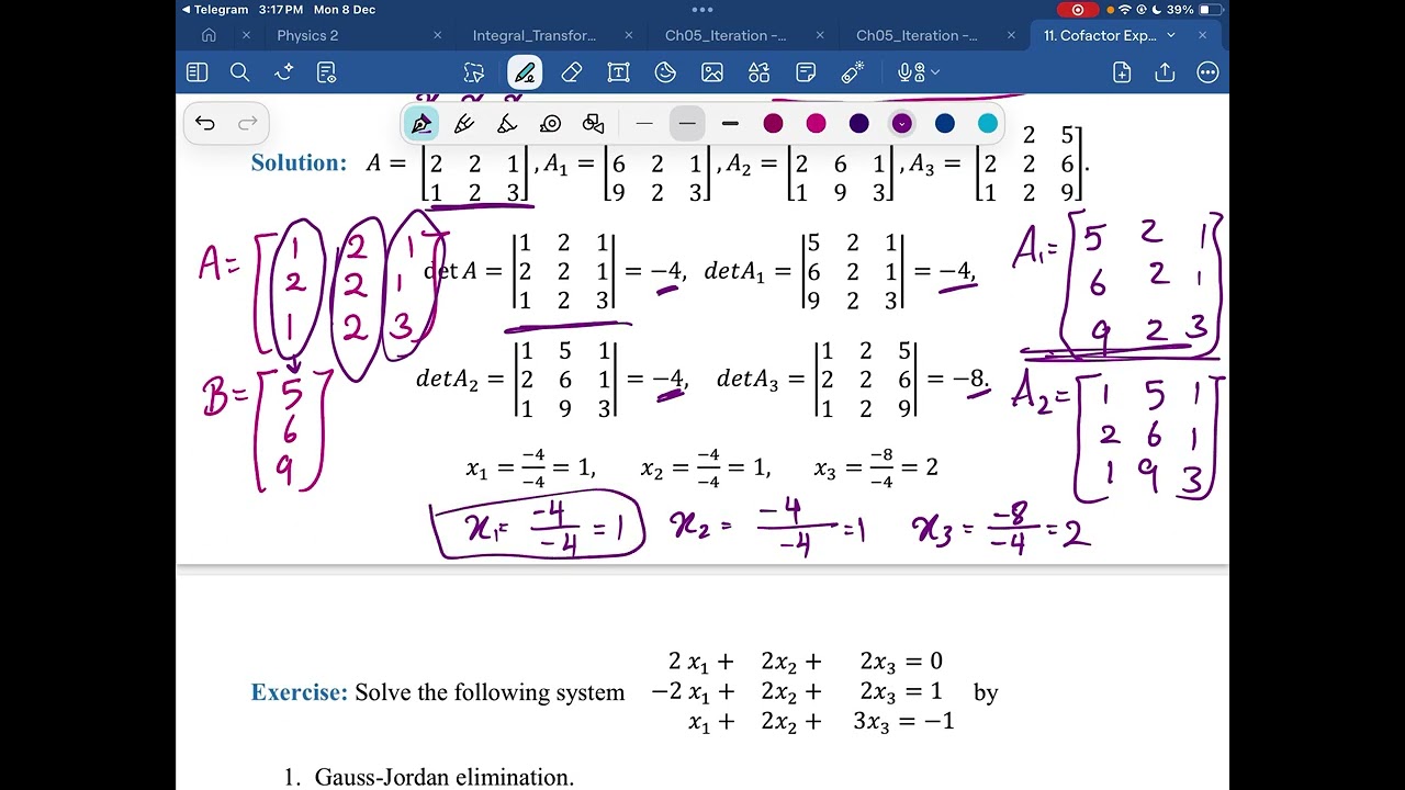 Lecture 5: Cramer’s Rule