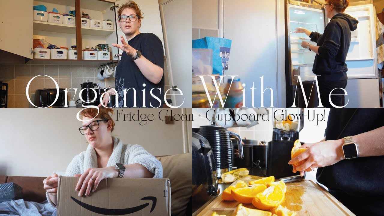 Kitchen Reset Continues! Fridge Clean, Kitchen Cupboard Reorg & Amazon Haul!🍓📦