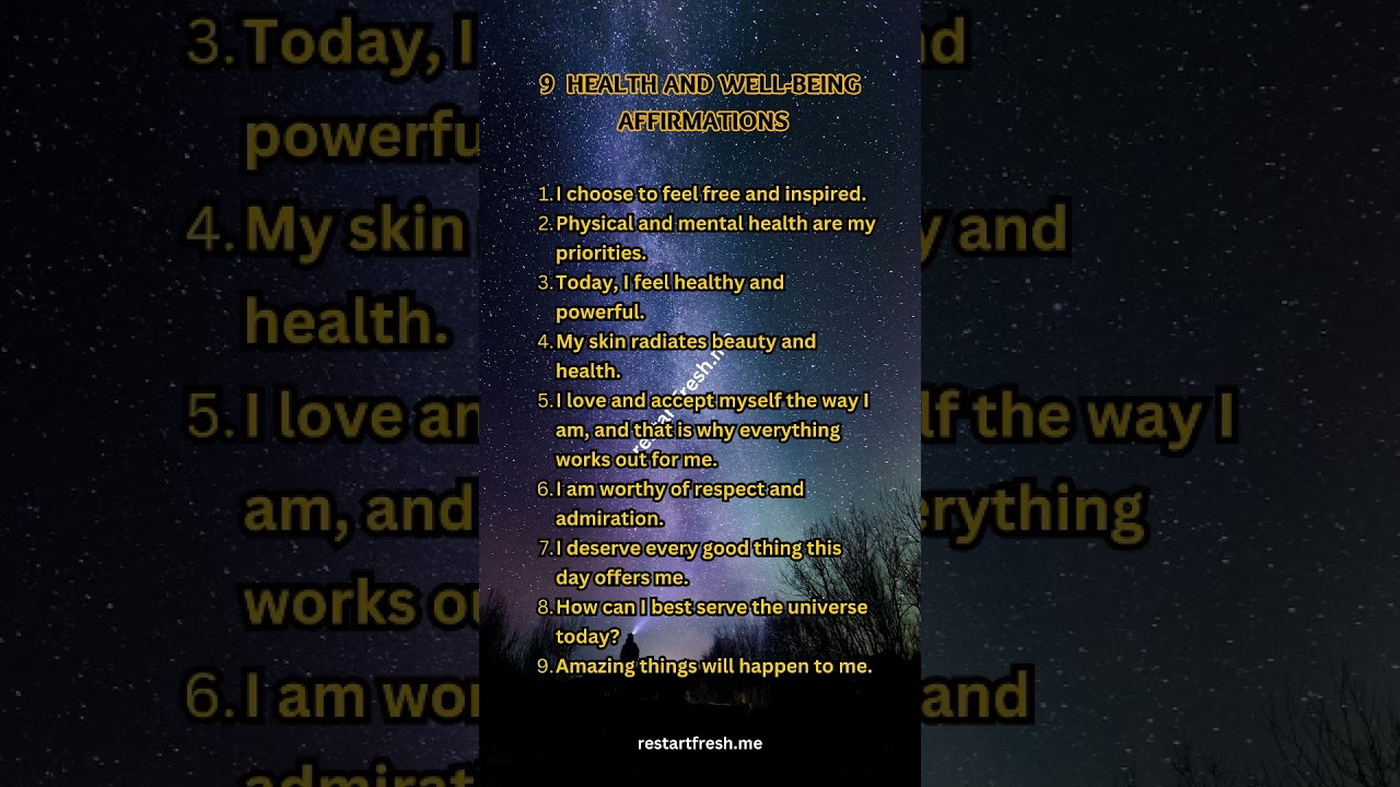 9 Health and well being affirmations 