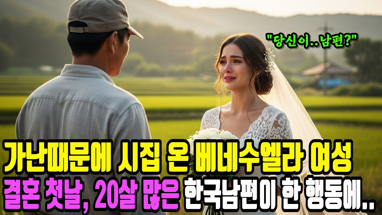 [해외감동사연] 가난때문에 국제결혼 시집 온 베네수엘라 여성, 결혼 첫날밤 20살 많은 한국남편이 한 행동에 충격. 땅 5000평?