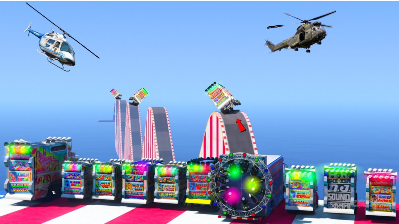 पूरी दुनिया का सबसे लंबा !! Super Mega Ramp Challenge 🤑🤬 GTA-5 !! World longest New mega ramp video