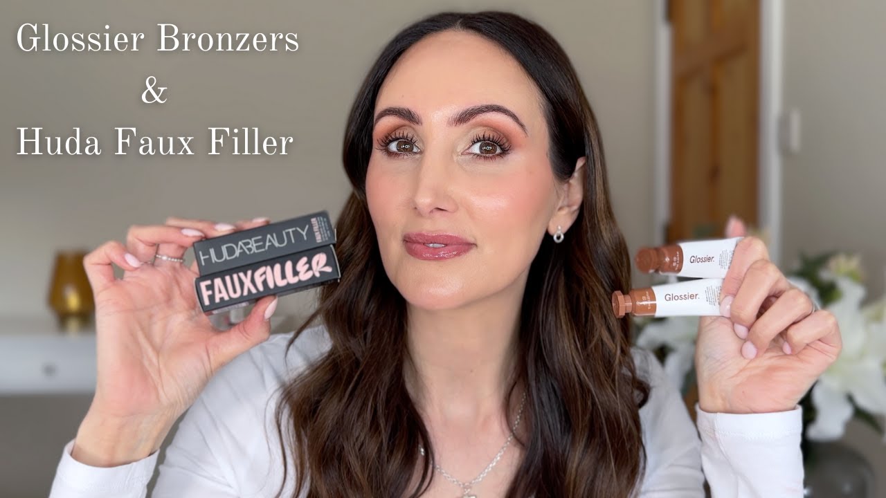 Testing GLOSSIER Cloud Paint Gel Bronzers & HUDA BEAUTY Faux Filler Lip Glosses!