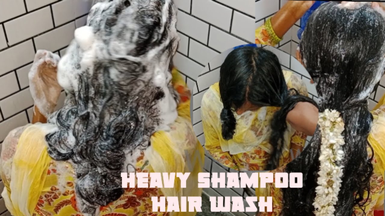 Longhair Wash | Heavy Shampoo Hair Washing With Wet Combing | Fake Head Shave With Barber Razor 💯💕👌