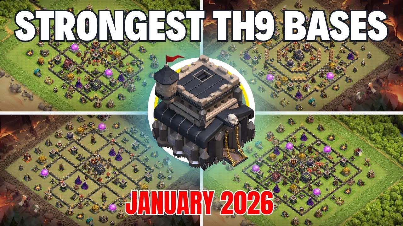 Best TH9 War/Trophy/Farming Base Links | New Town Hall 9 Base Designs - Clash Of Clans