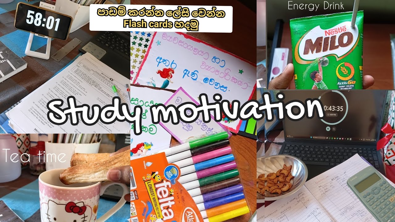 A day in my life as a Student 💖🐺|Flash card හදමු 🕘📚|Study Motivation😭💜️|#viral #study #srilanka  