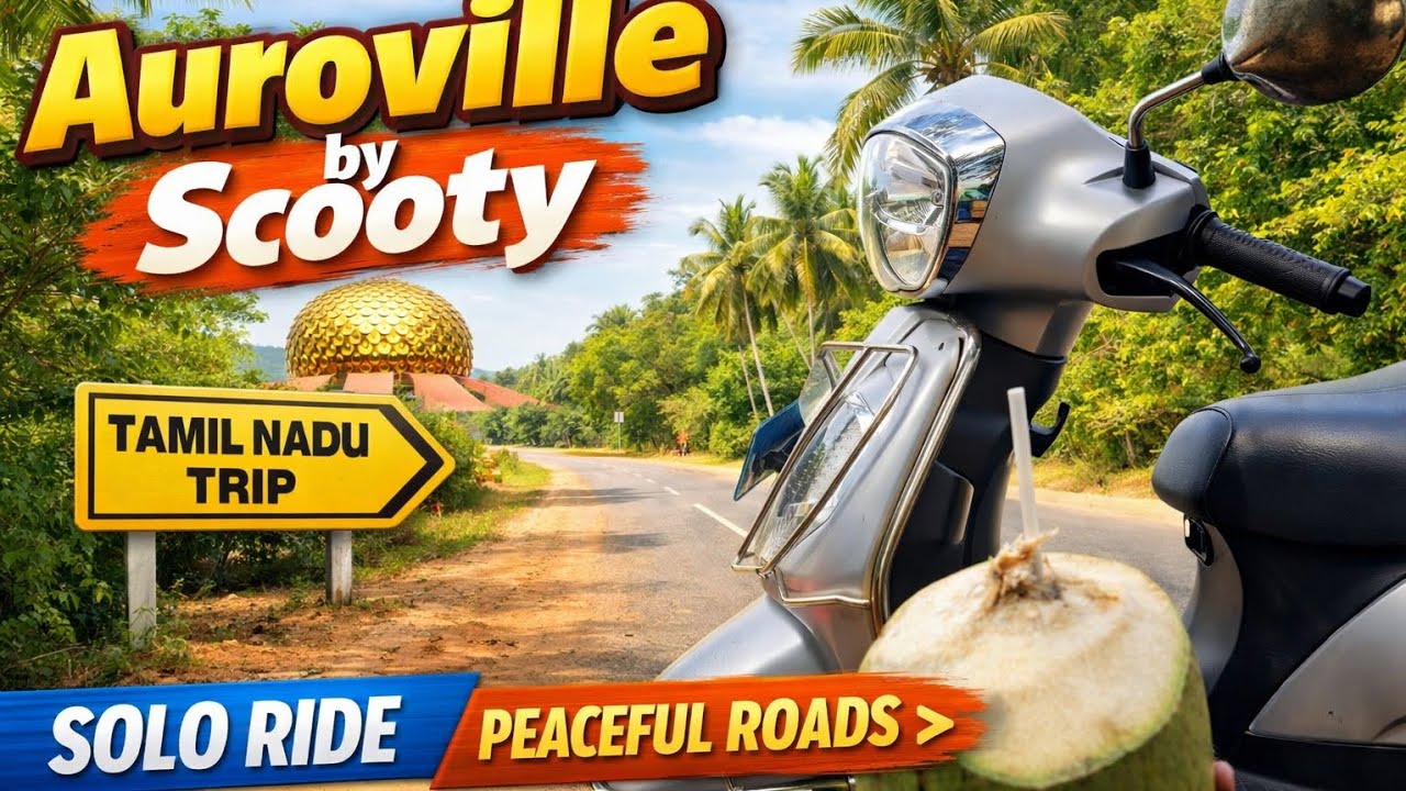 Auroville Road Trip by Scooty | Tamil Nadu Travel Vlog | Journey With Kartik