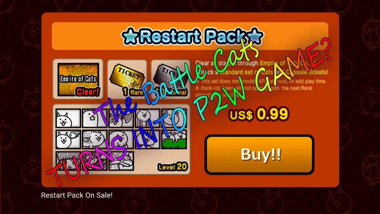 The Battle Cats - Would You Pay $0.99 For Restart Pack?