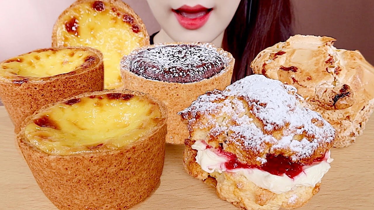 ASMR CHOCOLATE SCONE, EGG SCONE MUKBANG 에그스콘, 쇼콜라 스콘, 누네띠네 스콘 *구움과자 디저트 먹방 eating sounds