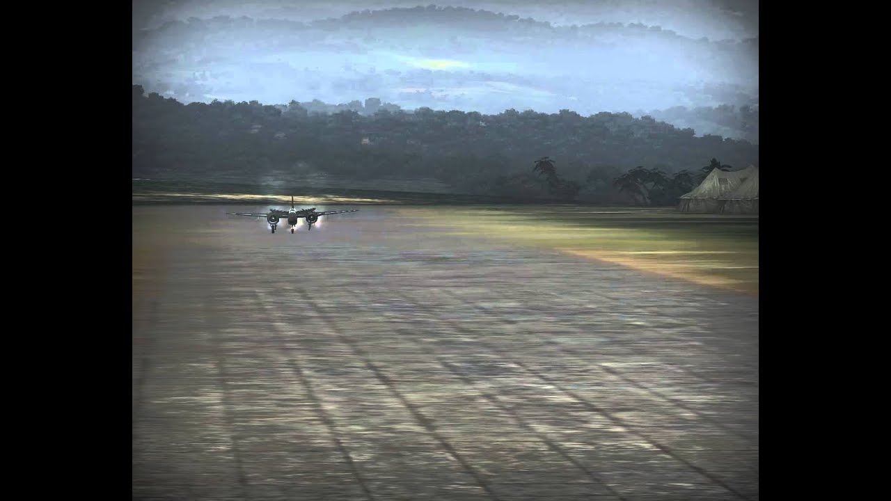 War Thunder A-20 Havoc  Landing after missing landing gear flys off