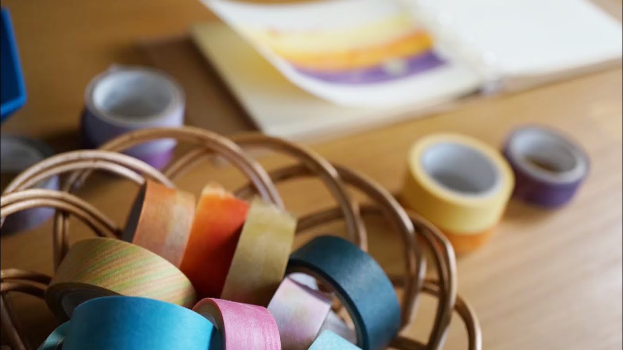 #33 マスキングテープちぎり絵｜作業風景